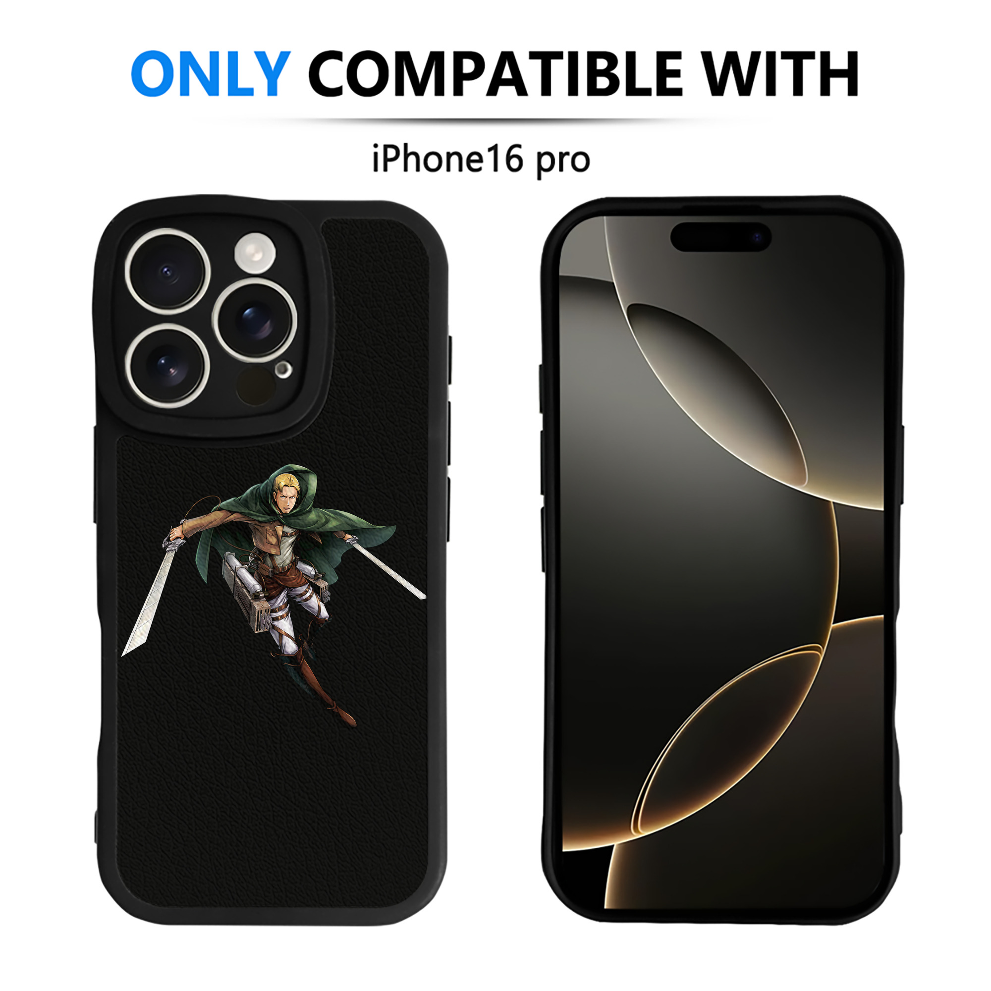 （画像用） 進撃の巨人 Attack on Titan 【iPhone 16シリーズ対応】シリコンスマホケース（レザー調） 材質：シリコン
